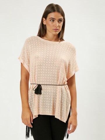 Influencer - Jersey 'Pointelle' en beige: frente