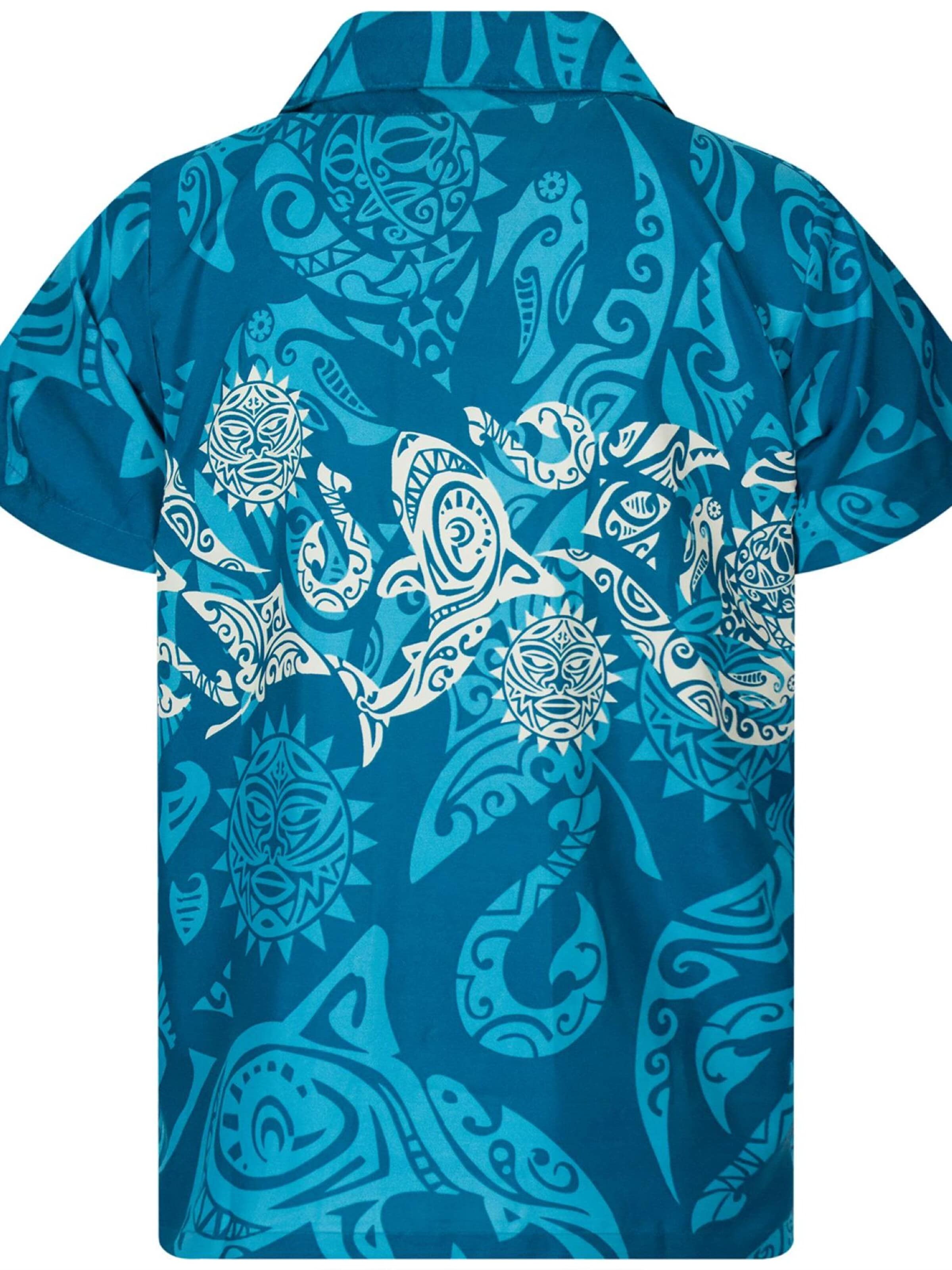 King Kameha Shirt 'Maori Chest'‌ in Blau