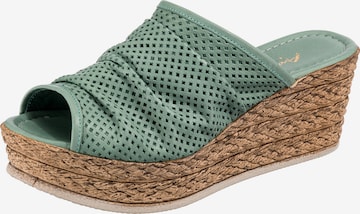 ANDREA CONTI Mules in Green: front