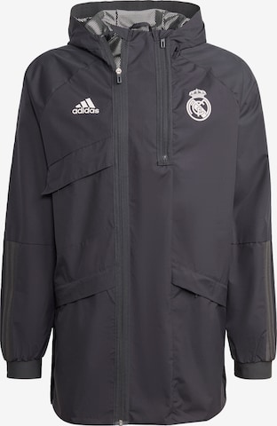 ADIDAS PERFORMANCE Sportjas 'Real Madrid Travel Drill' in Zwart: voorkant