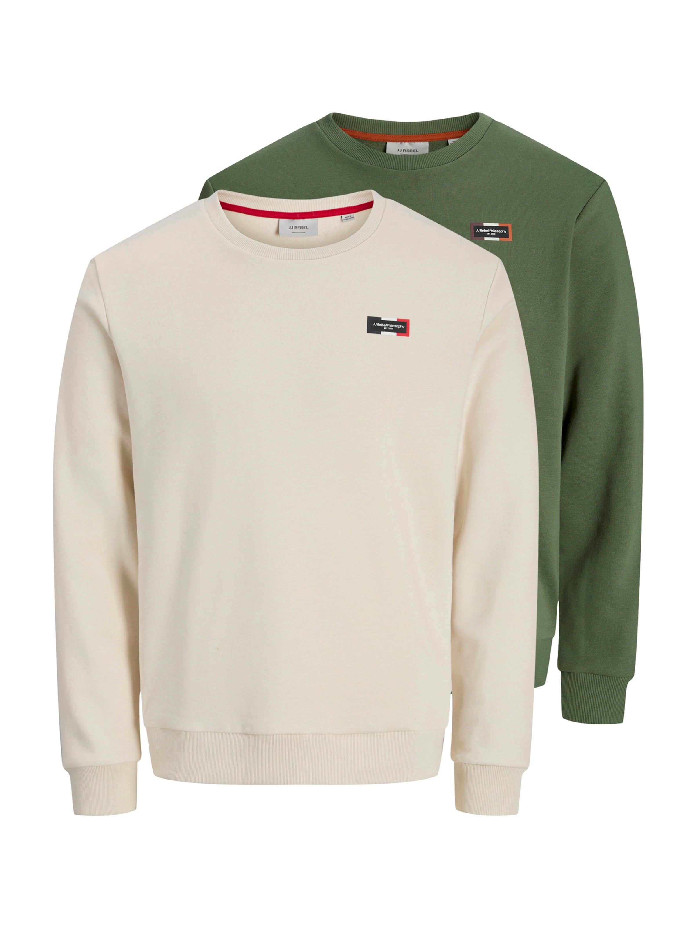 JJ Rebel Sweatshirt 'JREBDRUMMER' in Beige: front