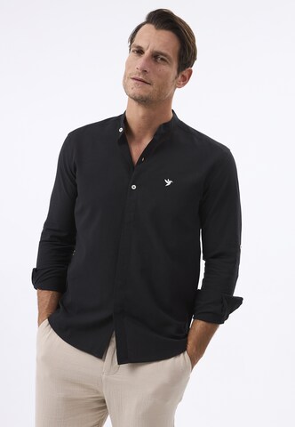Felix Hardy Regular fit Button Up Shirt in Black: front