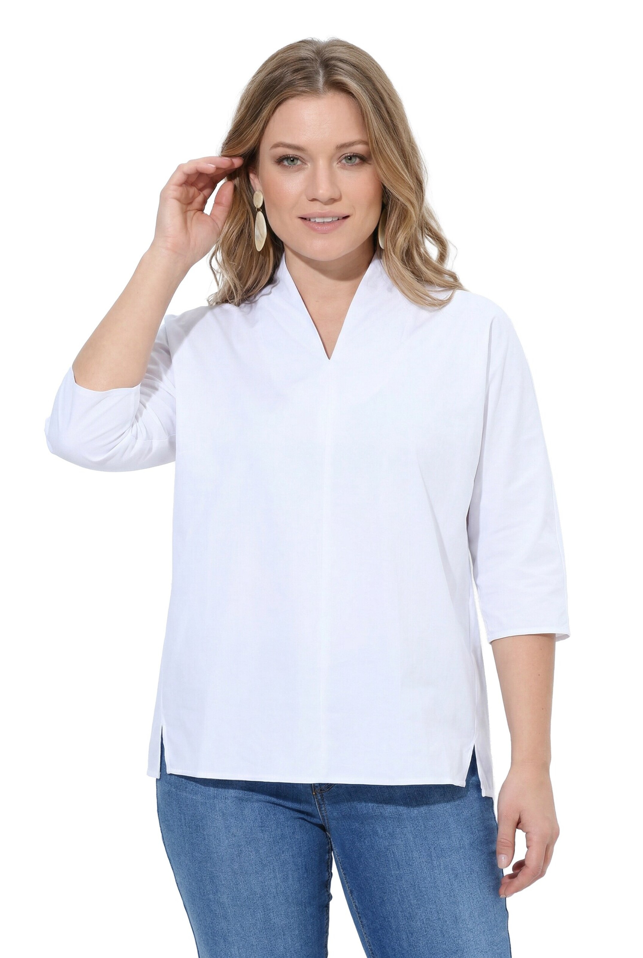 Ulla Popken Blouse in Wit: voorkant