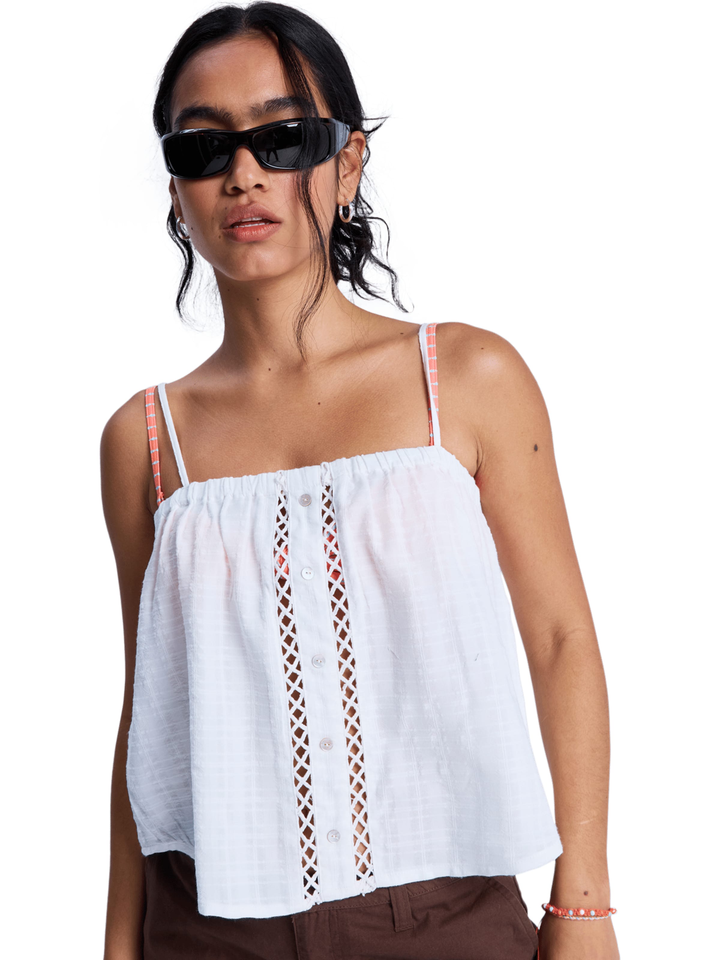 ROXY Top 'Sweetest Sky' in White: front