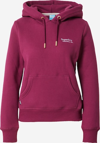 Superdry Sweatshirt 'Essential' i lila: framsida