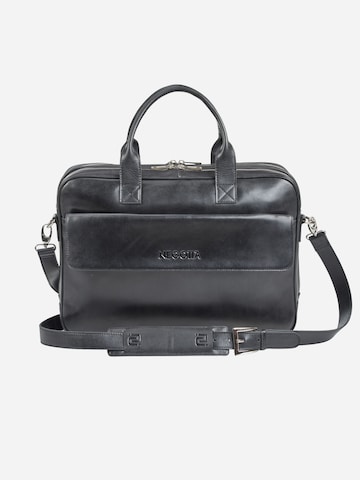 NEGOTIA Leather Laptop Bag 'Alpha' in Black: front