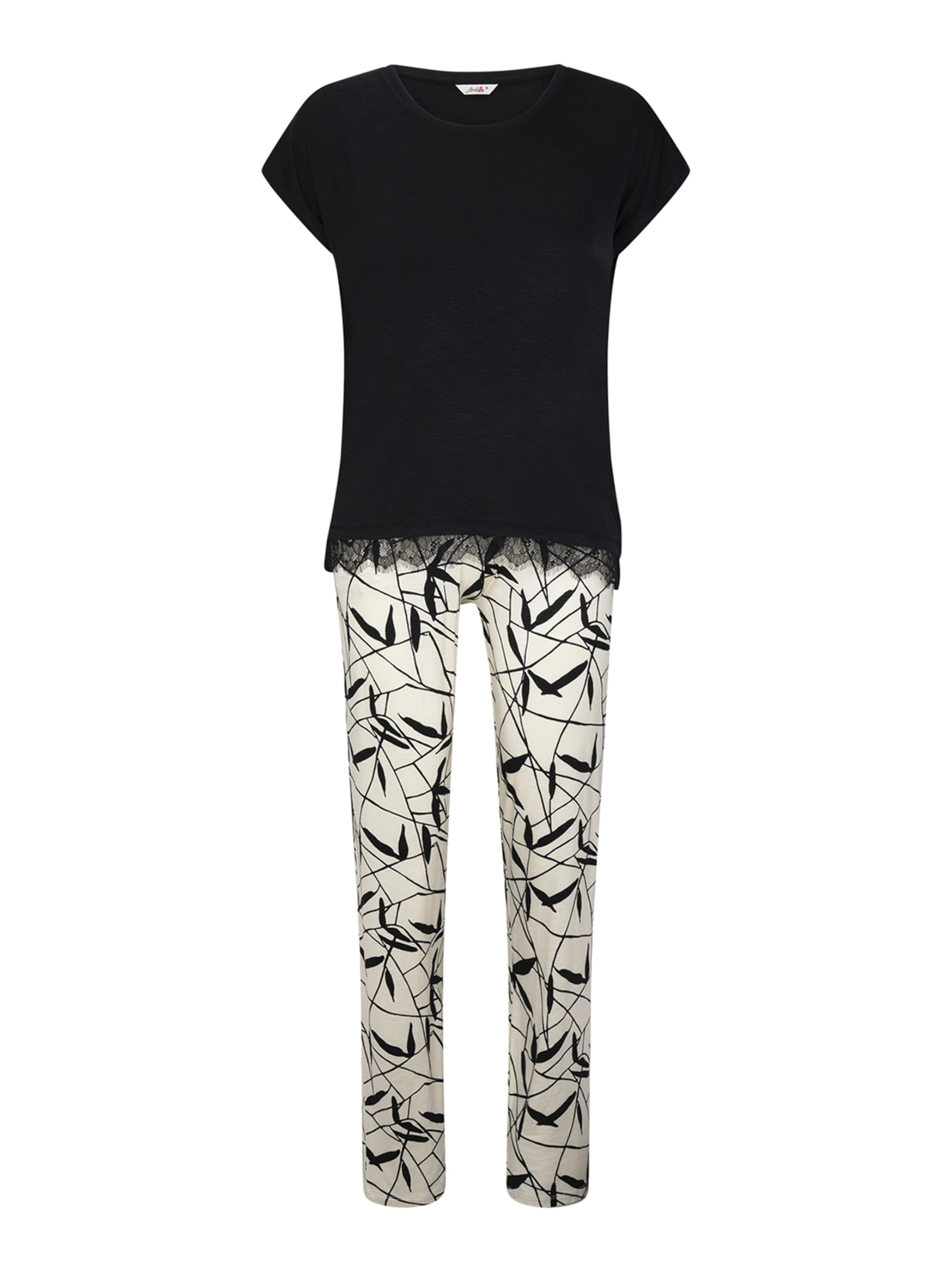 Goldenbay Pyjama 'Petunia' in Schwarz: Vorderseite