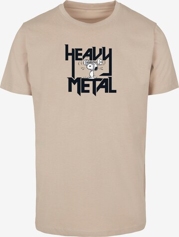 Merchcode Shirt 'Peanuts - Heavy Metal' in Beige: front