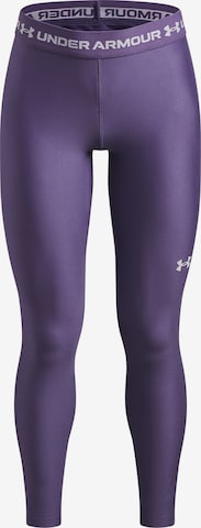 UNDER ARMOUR Workout Pants 'HeatGear' in Purple: front