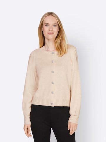 heine Gebreid vest in Beige: voorkant