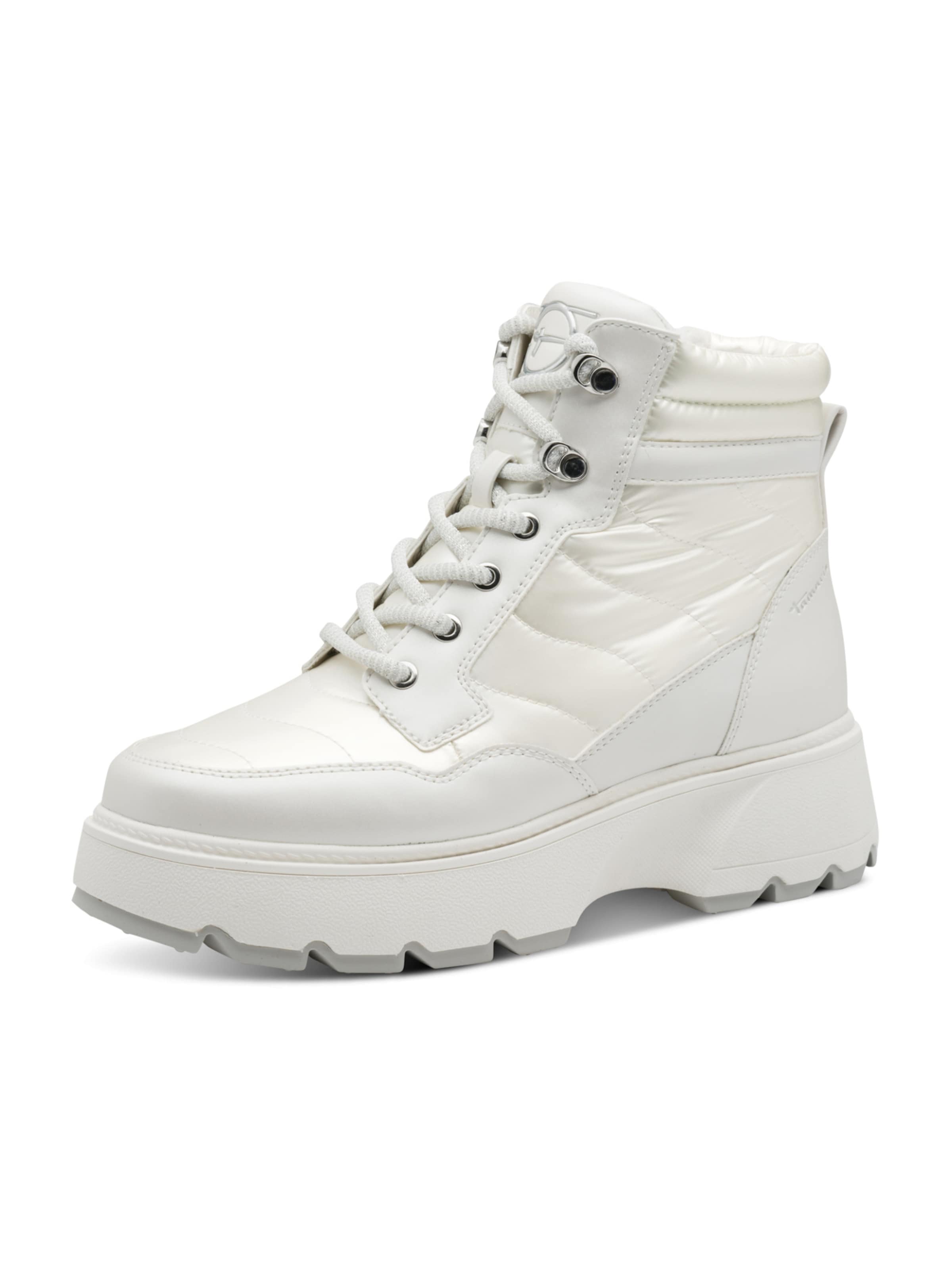 Tamaris Schnürstiefelette in Weiß: Vorderseite