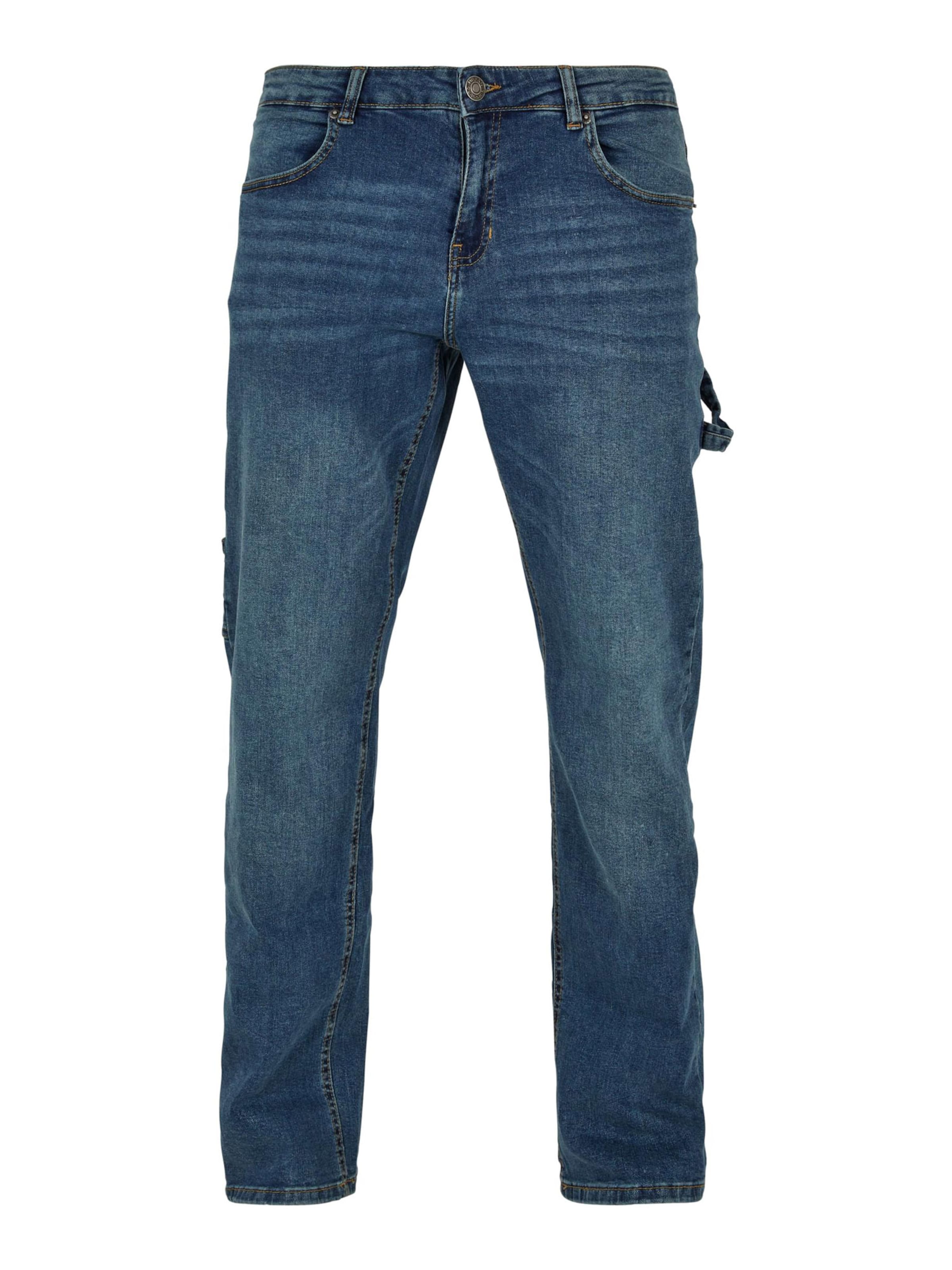 Urban Classics Regular Cargo jeans 'Carpenter' in Blue: front