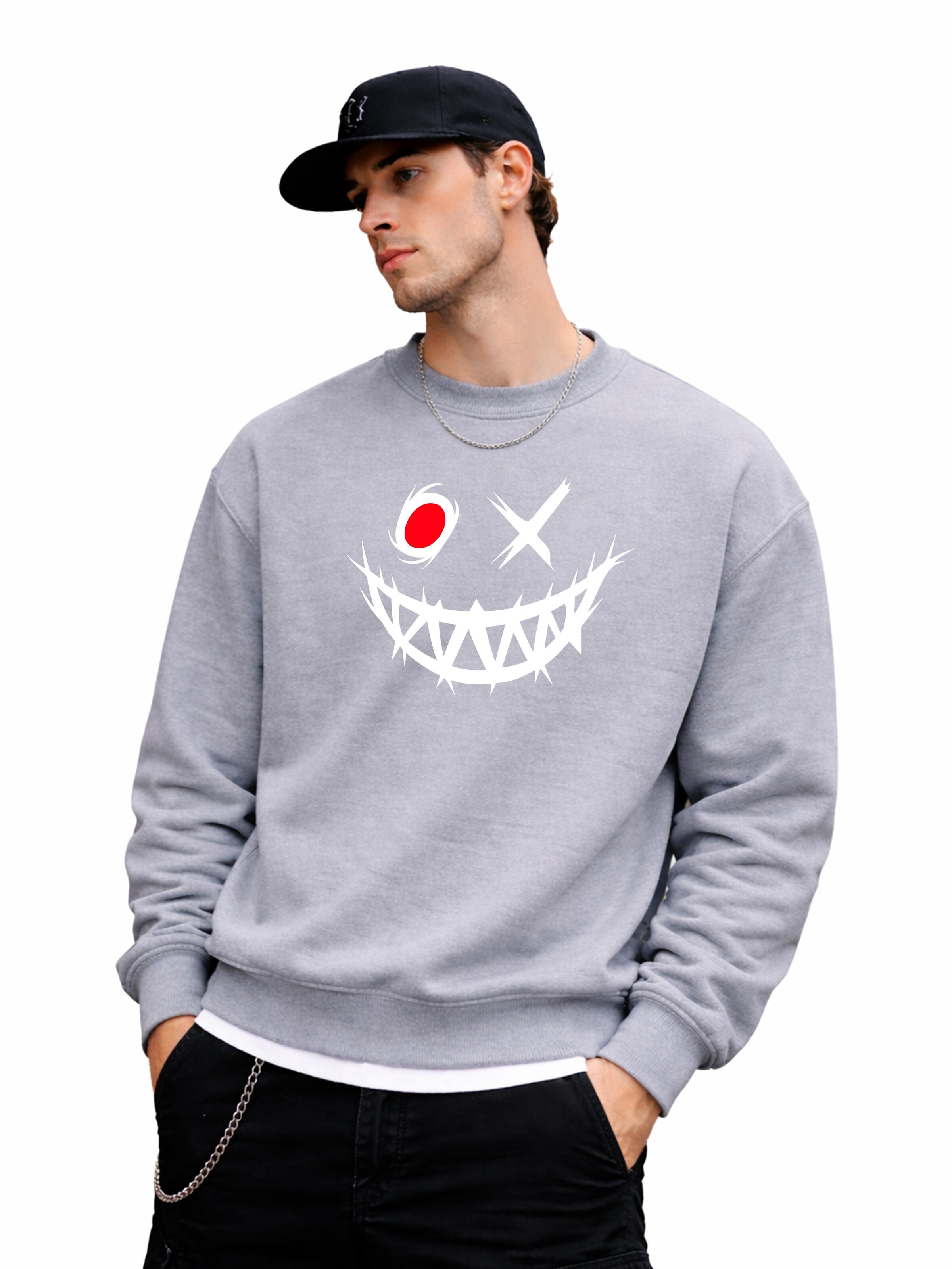 Banco Sweater 'Scary_Face' in Grey
