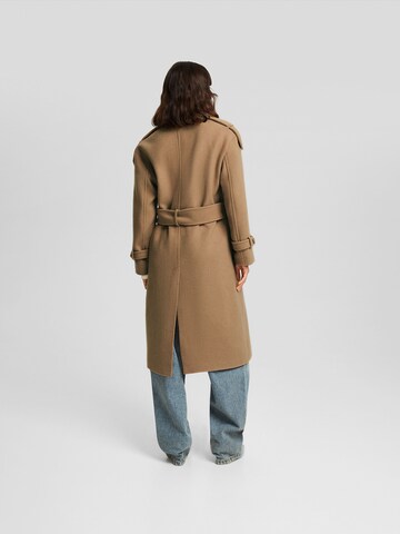 Bershka Between-Seasons Coat in Brown