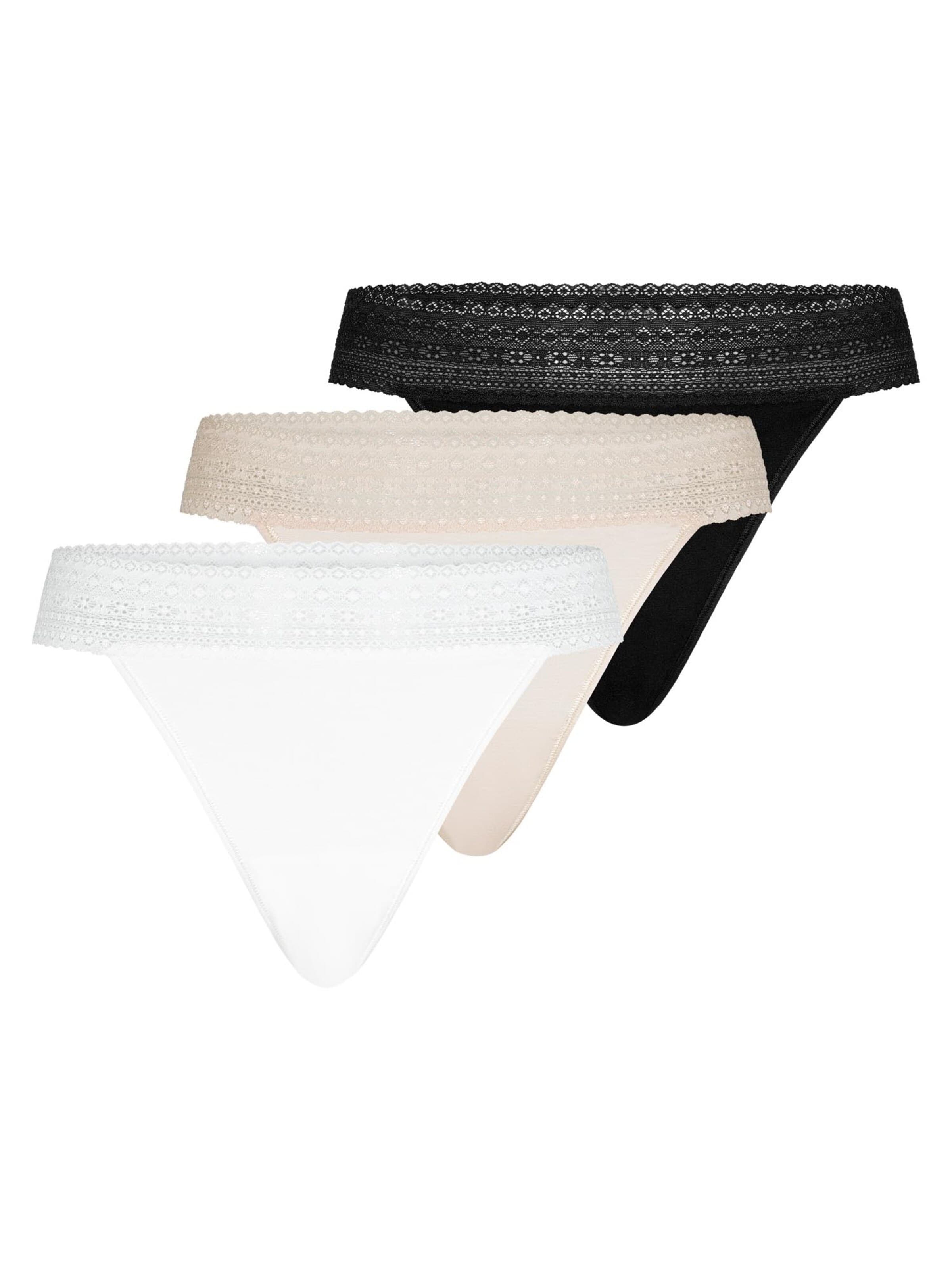Mey String 'Modal Lace' in Weiß: Vorderseite