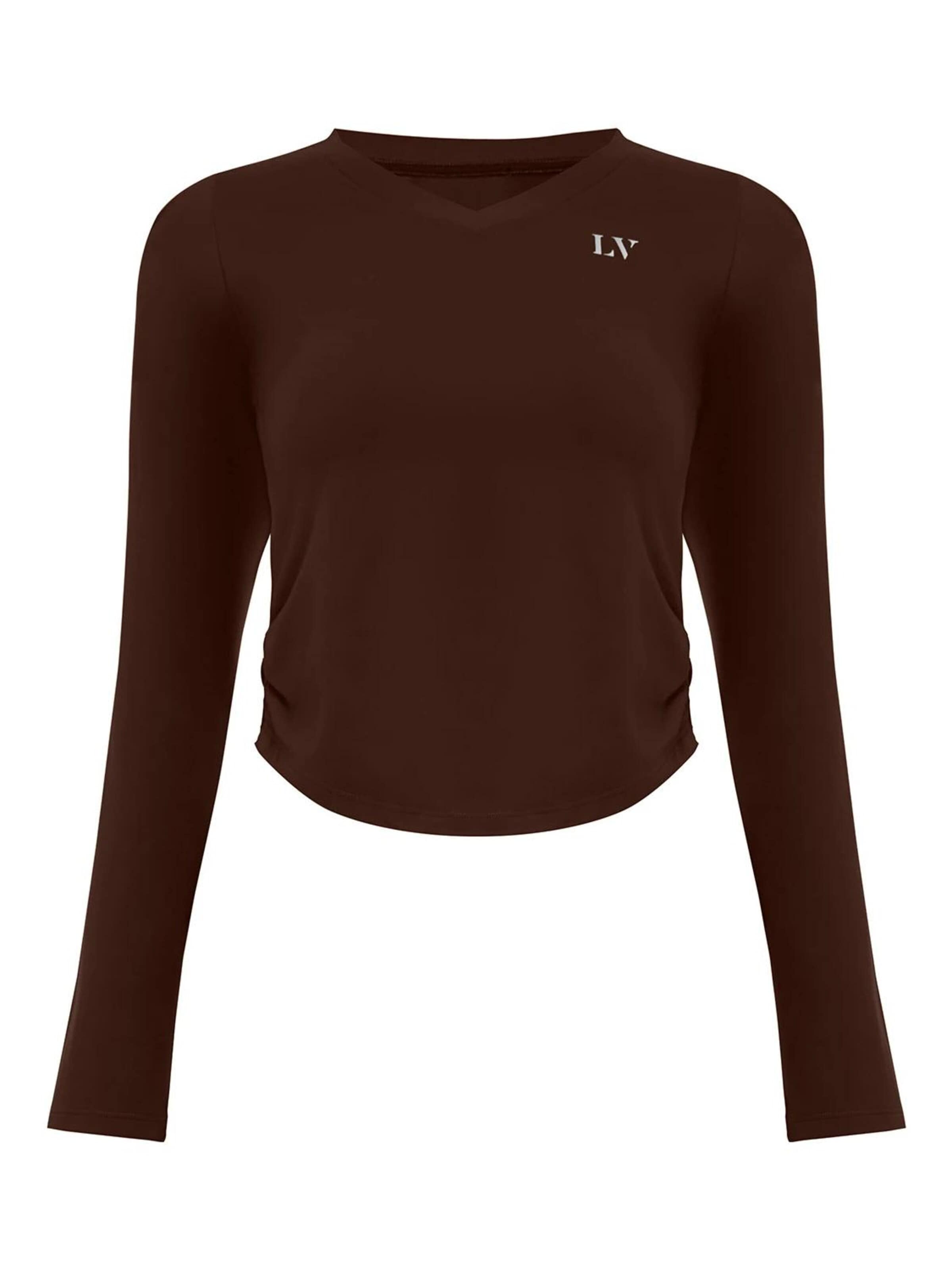 La V Shirt 'Sporttop Fleur' in Brown: front
