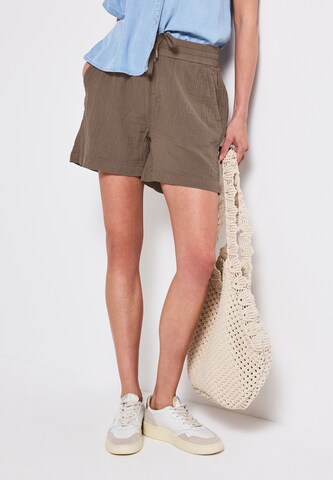 STREET ONE Loose fit Pants in Brown: front