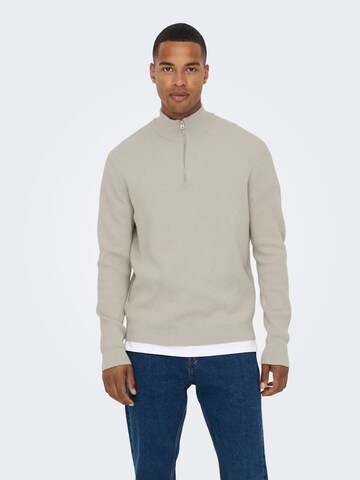 Only & Sons Sweater 'Phil' in Beige: front