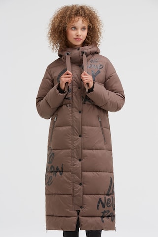 Soccx Winter Coat in Brown: front