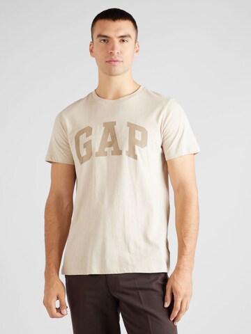 GAP Regularny krój Koszulka w kolorze beżowy: przód