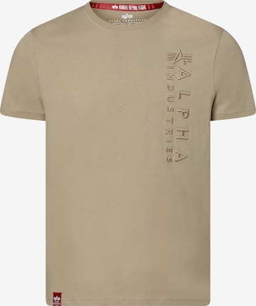 T-Shirt ALPHA INDUSTRIES en beige : devant