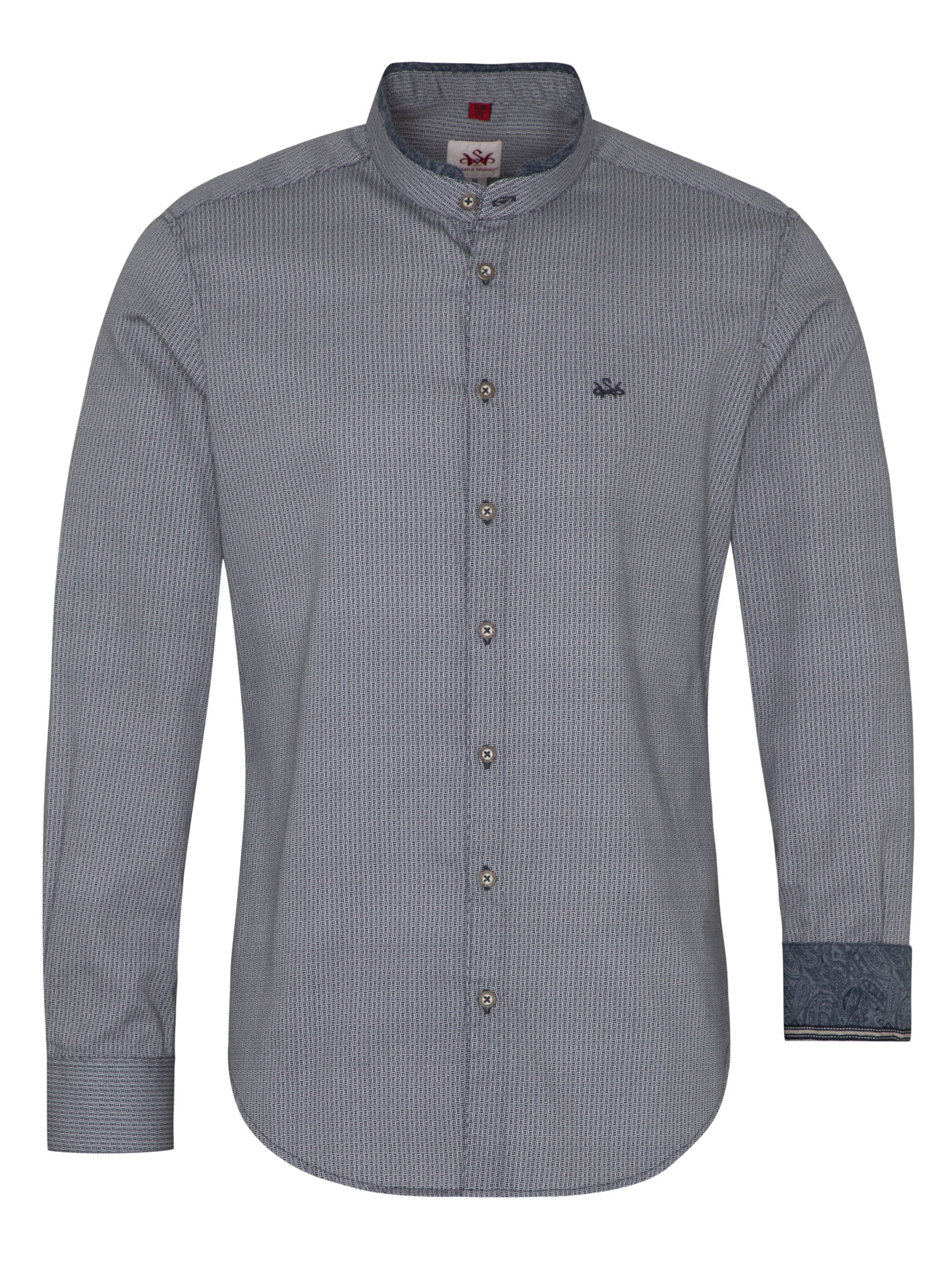 SPIETH & WENSKY Regular Fit Trachtenhemd 'Dorian' in Grau: Vorderseite