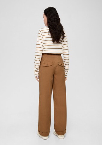 Wide Leg Pantalon à pince s.Oliver en marron