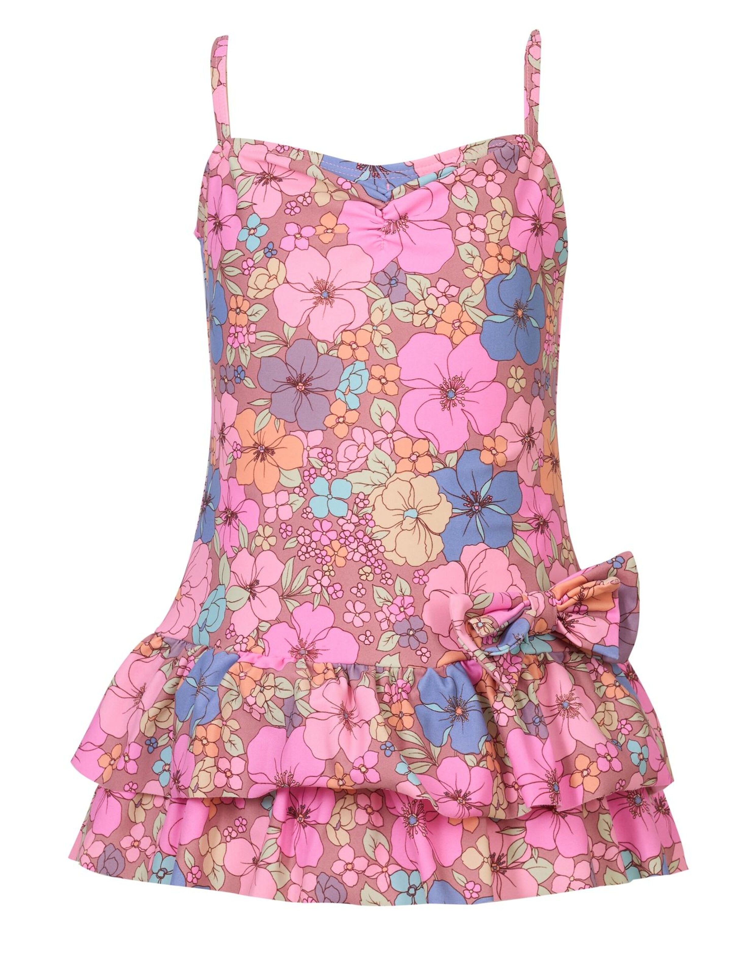 La V Swimsuit in Pink: front