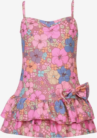 La V Swimsuit in Pink: front
