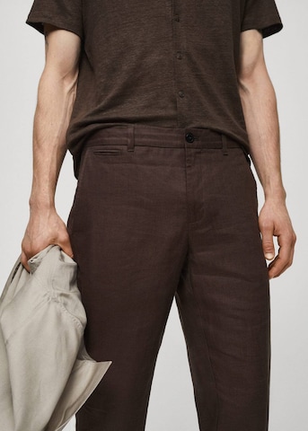 MANGO MAN Slim fit Chino Pants 'Oyster' in Brown