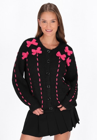 MYMO Knit cardigan in Black: front