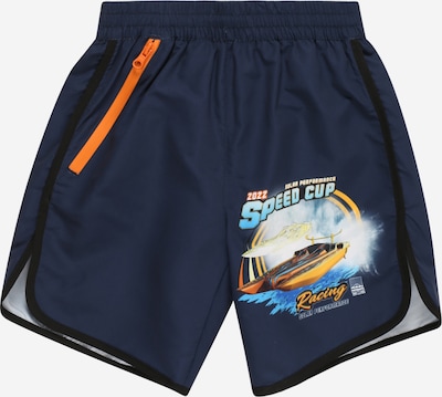 Molo Kupaće hlače 'Nox' u mornarsko plava / svijetloplava / narančasta / crna / bijela, Pregled proizvoda