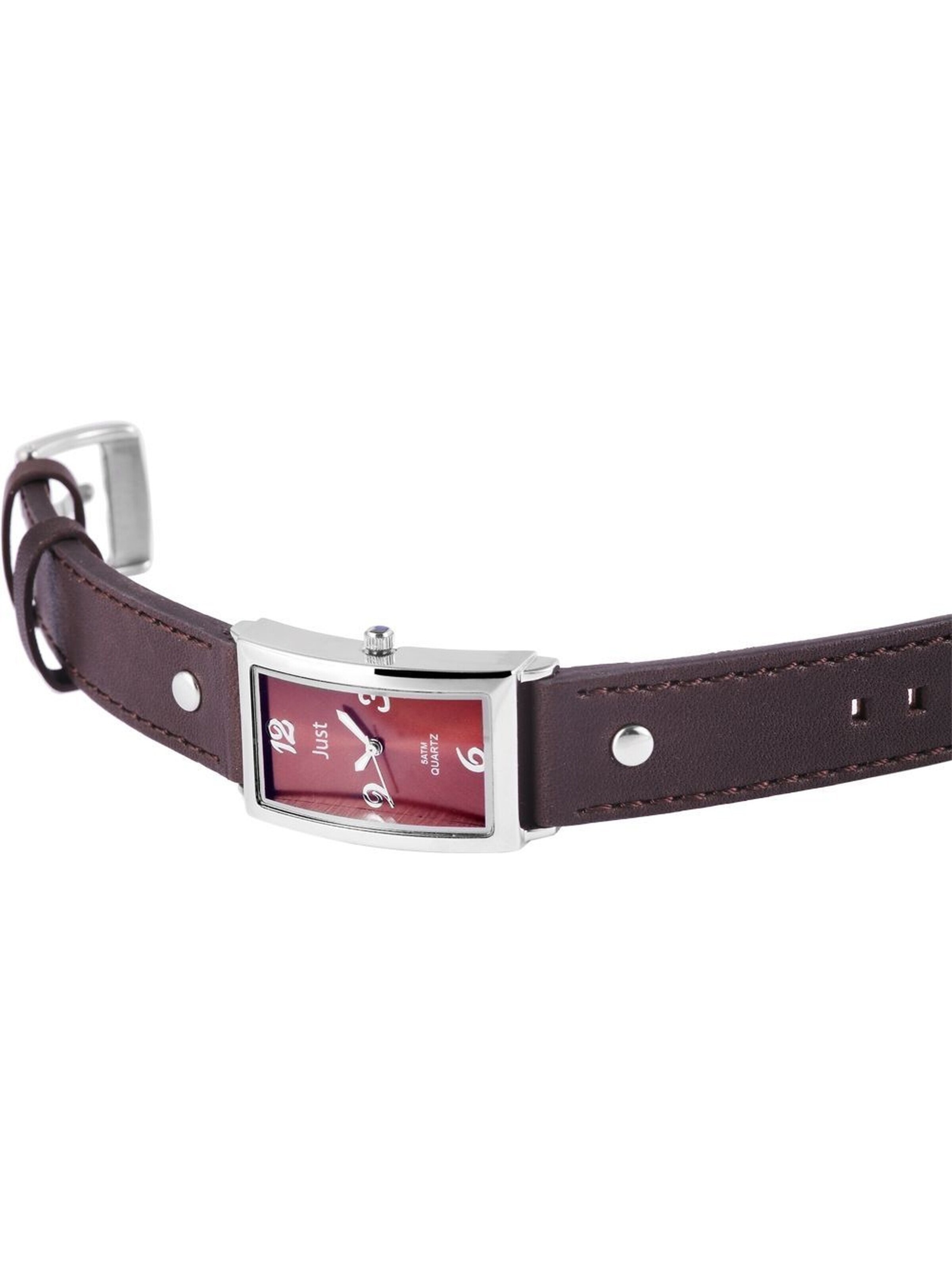 JUST Analog Watch 'silberfarbig, 5 ATM' in Brown