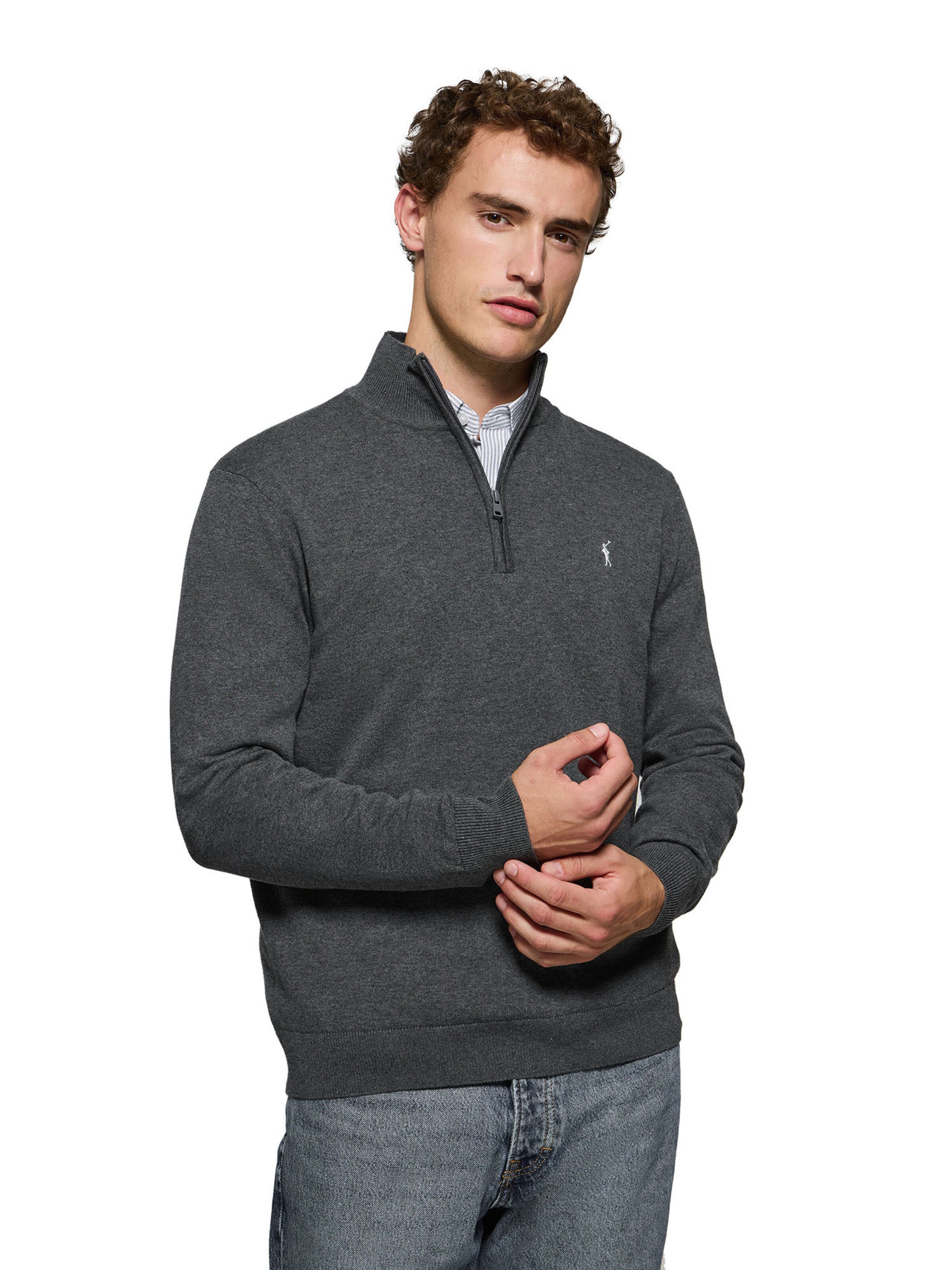 Polo Club Pullover in Grau: Vorderseite