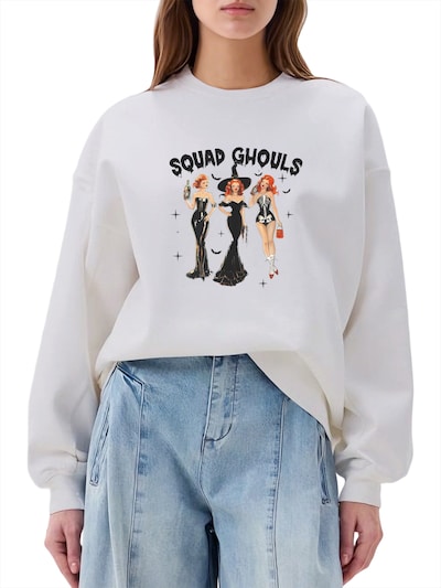 GORHEY Sweater 'Women's Casual Printed Sweatshirts, Long Sleeve Loose Pullover Top' in XS in White, Item view