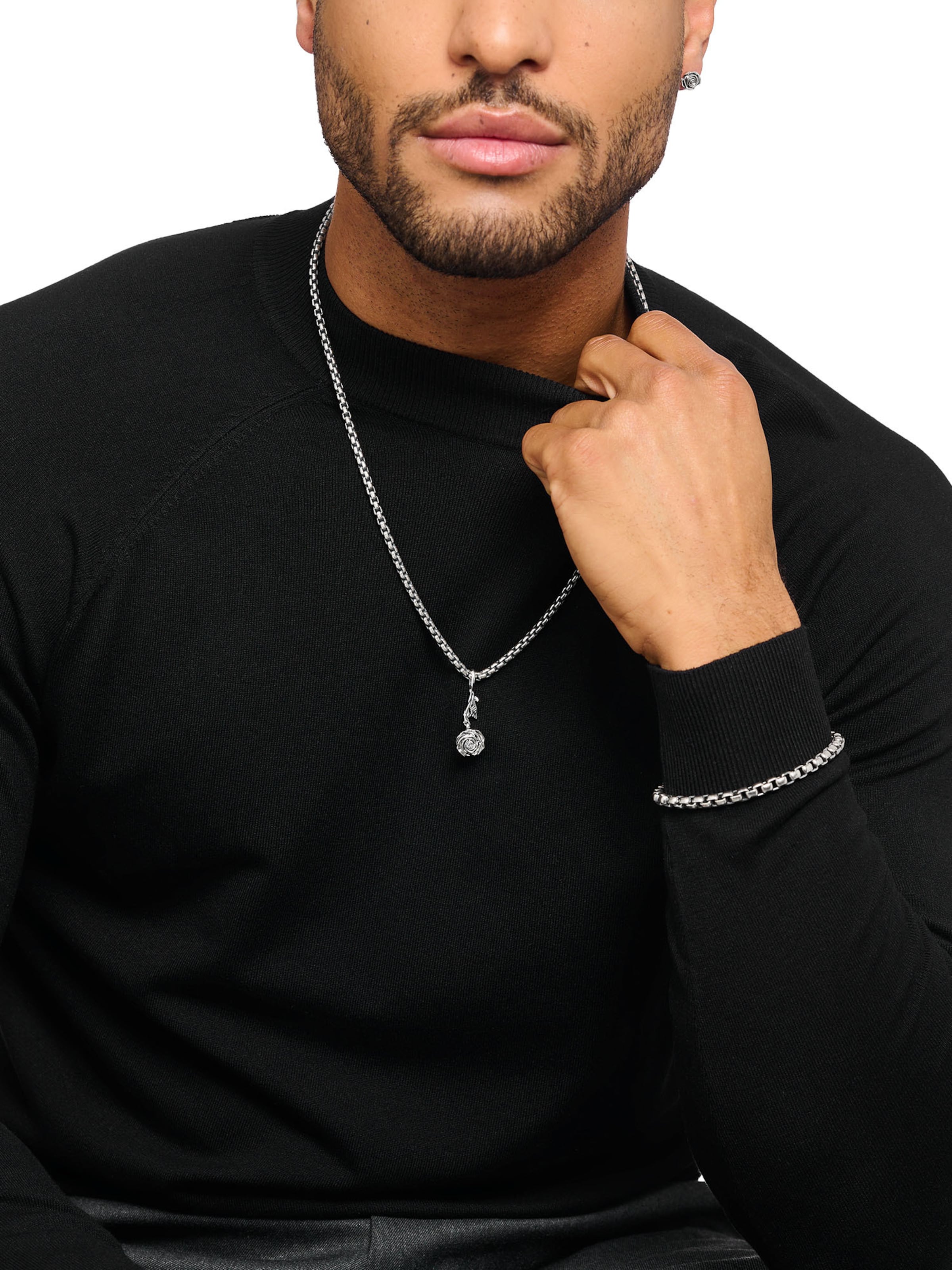 Thomas Sabo Anhänger 'Midnight Rose' in Silber