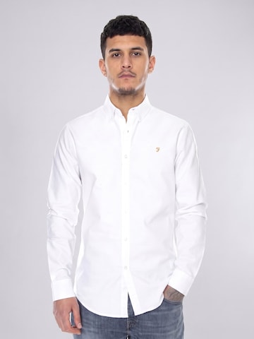 FARAH Comfort Fit Hemd 'Brewer LS BD Shirt White'‌‌‌‌‌‌‌‌‌ in Weiß