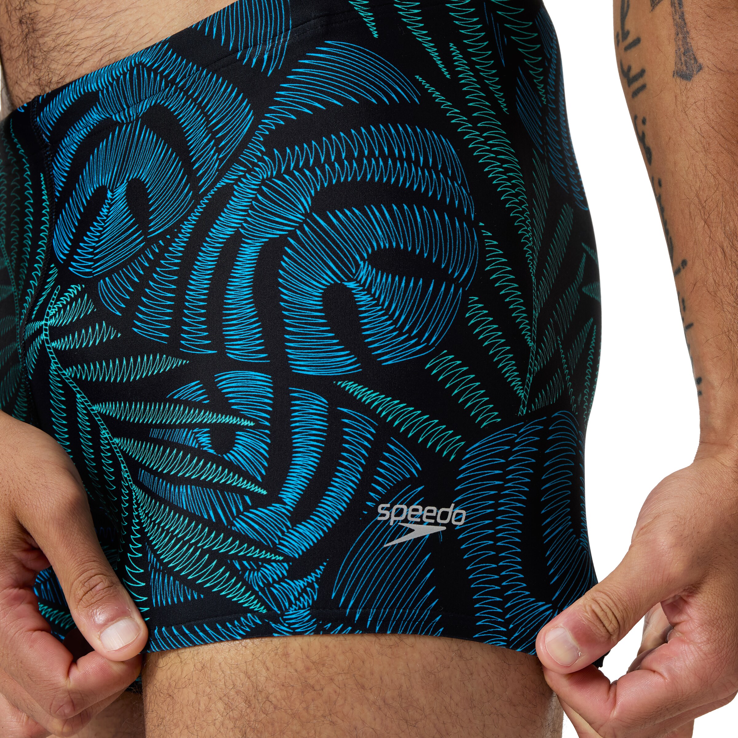 SPEEDO Athletic Swim Trunks in Black