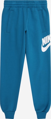mėlyna Nike Sportswear Siaurėjantis Kelnės 'CLUB FLC': priekis