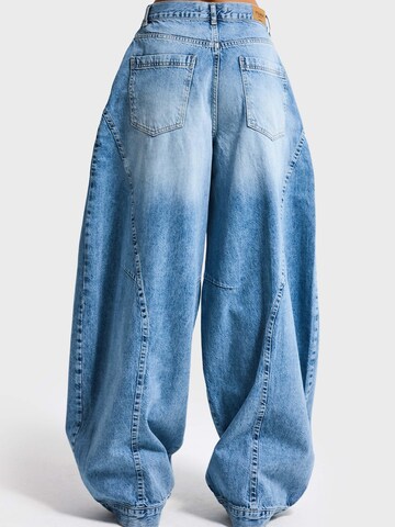 IT'S BASIC Baggy Jeans 'CROSS BAGGY BALLOON MID RISE JEANS' in Blauw