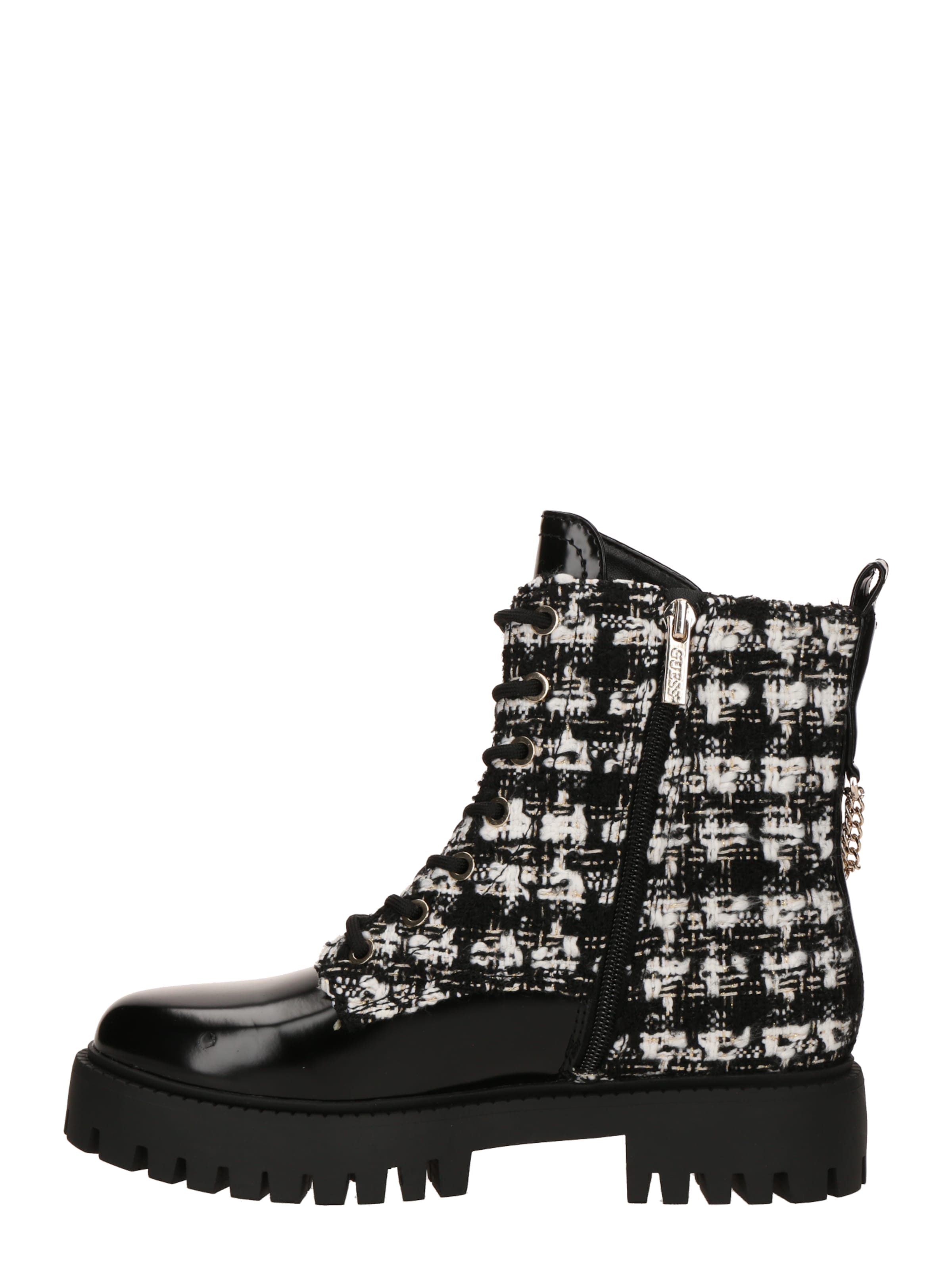 GUESS Schnürstiefelette 'FIORELO2' in Schwarz