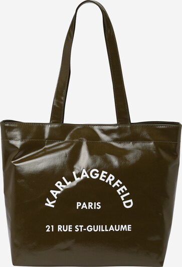 Karl Lagerfeld Nakupovalna torba 'Rue St-Guillaume' | oliva / bela barva, Prikaz izdelka