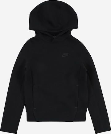 Bluză de molton 'TECH FLEECE' de la Nike Sportswear pe negru: față