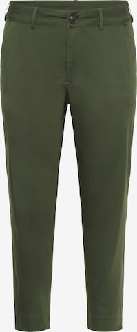 KAFFE CURVE Lærredsbukser 'KCLeana' i grøn: forside