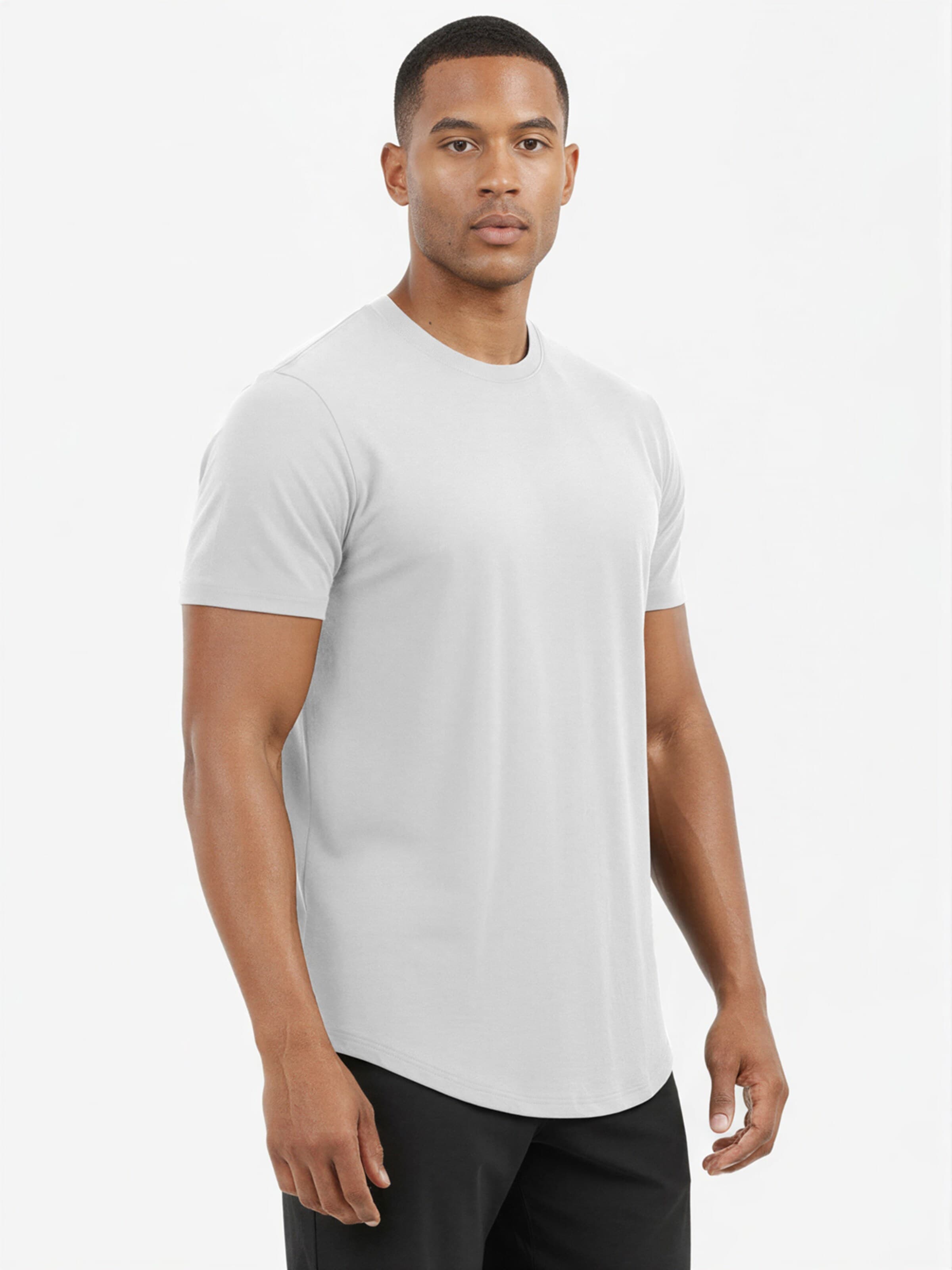 SIXLAB Shirt 'Round T-Shirt' in White: front