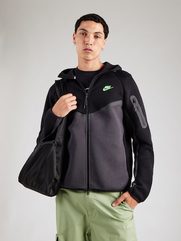 Nike Sportswear Sweat jacket 'TECH FLEECE' in Black: front