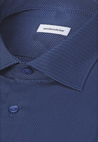 SEIDENSTICKER Regular Fit Business Hemd - Struktur in Blau