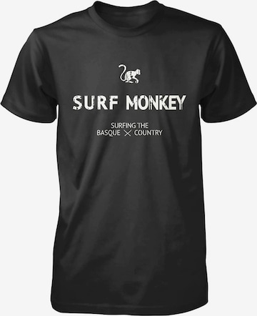 Surf Monkey Shirt in Schwarz: Vorderseite
