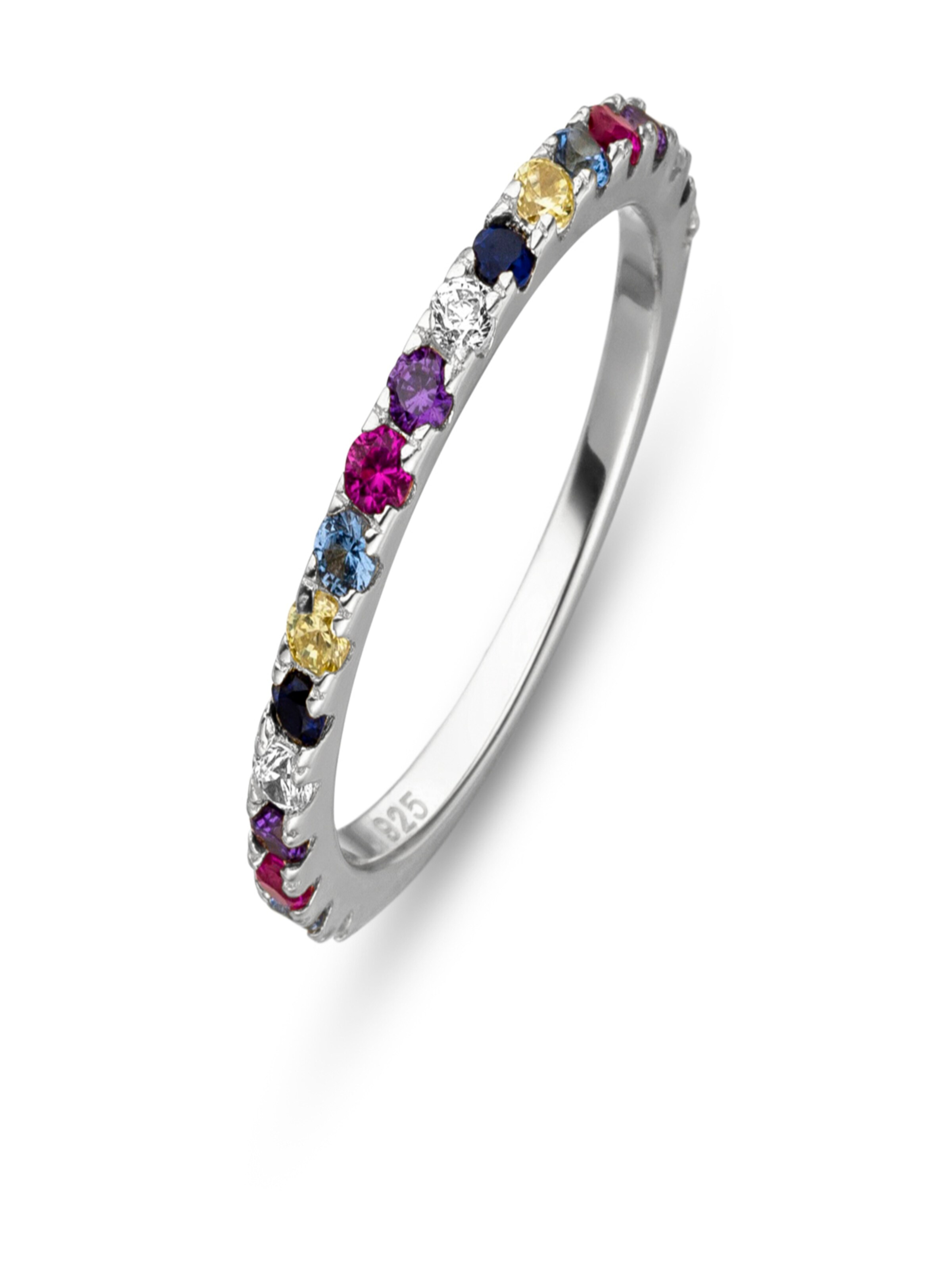 Fiocco Jewelry Ring 'Rainbow' in Silver: front