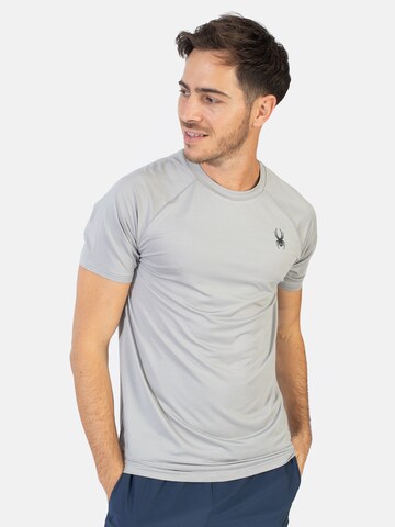 T-Shirt fonctionnel Spyder en gris : devant